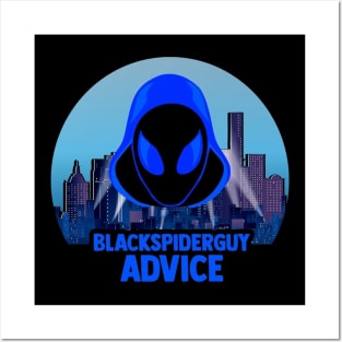 Black Spider Guy Advice (City Background) Posters and Art